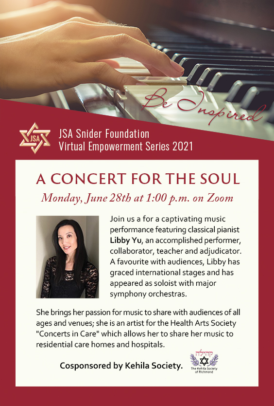 JSA Snider Foundation Virtual Empowerment Series: A Concert for the Soul @ Zoom